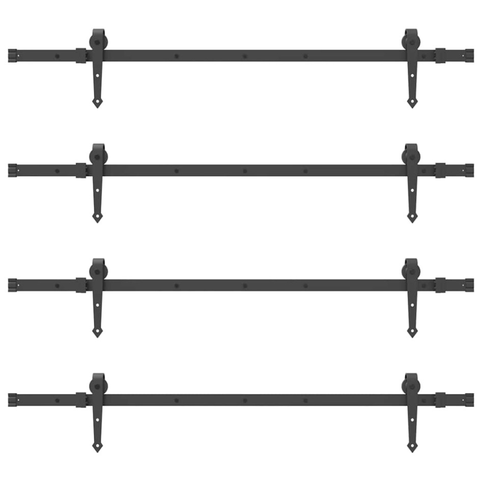 Kit de herrajes para puertas correderas acero negro 305