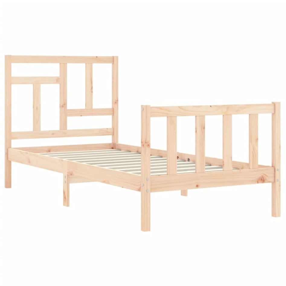 Estructura de cama sin colchón madera maciza de pino 90x200