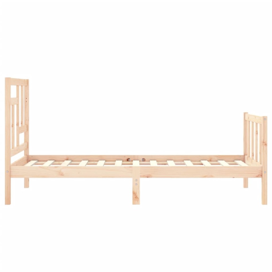 Estructura de cama sin colchón madera maciza de pino 90x200