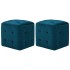 Puf 2 unidades terciopelo azul 30x30x30
