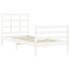 Estructura de cama con cabecero madera maciza blanco 90x200