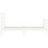 Estructura de cama con cabecero madera maciza blanco 90x200