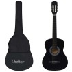 Guitarra clásica para principiantes con funda negro 3/4 36