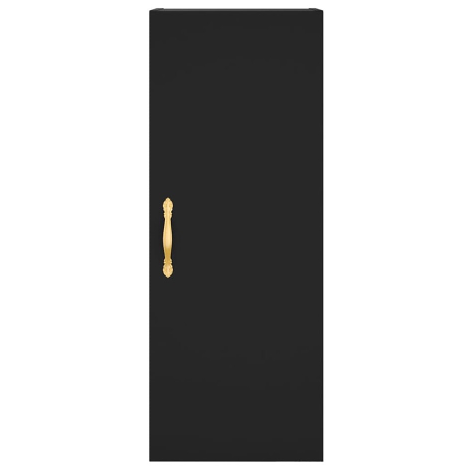 Aparador de madera contrachapada negro 34,5x34x180