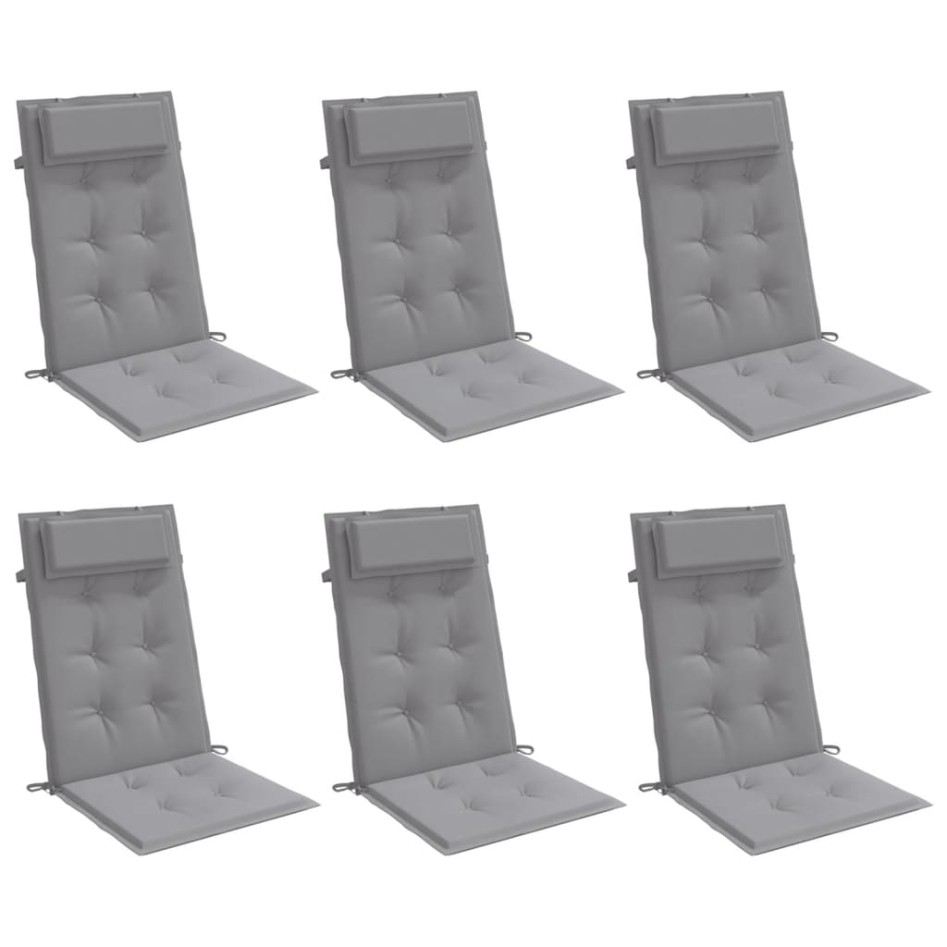 Cojines de silla con respaldo alto 6 uds tela Oxford