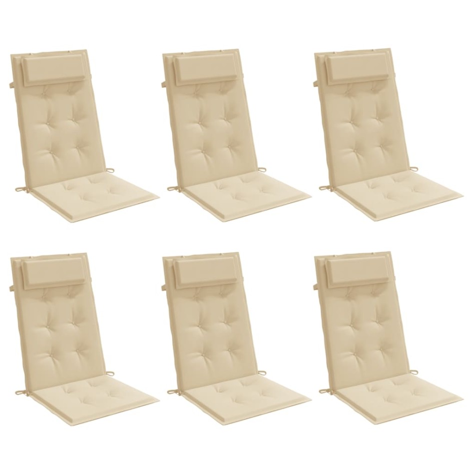 Cojines de silla con respaldo alto 6 uds tela Oxford