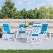 Cojines de silla con respaldo alto 4 uds tela Oxford azul claro
