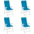 Cojines de silla con respaldo alto 4 uds tela Oxford azul