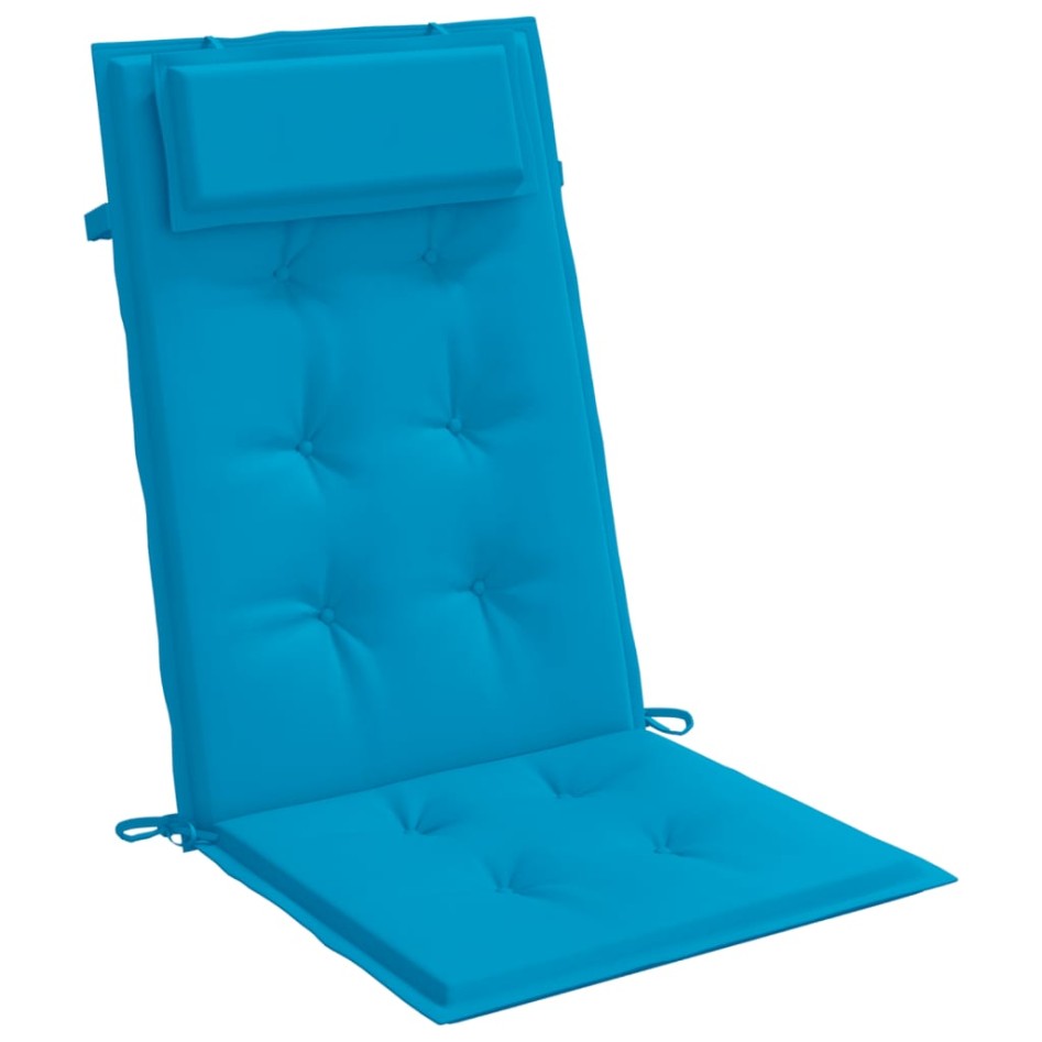 Cojines de silla con respaldo alto 4 uds tela Oxford azul