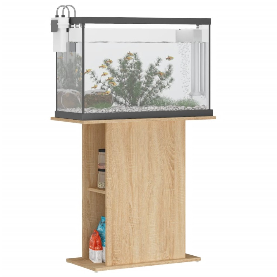 Soporte acuario madera ingeniería roble Sonoma 75x36x72,5