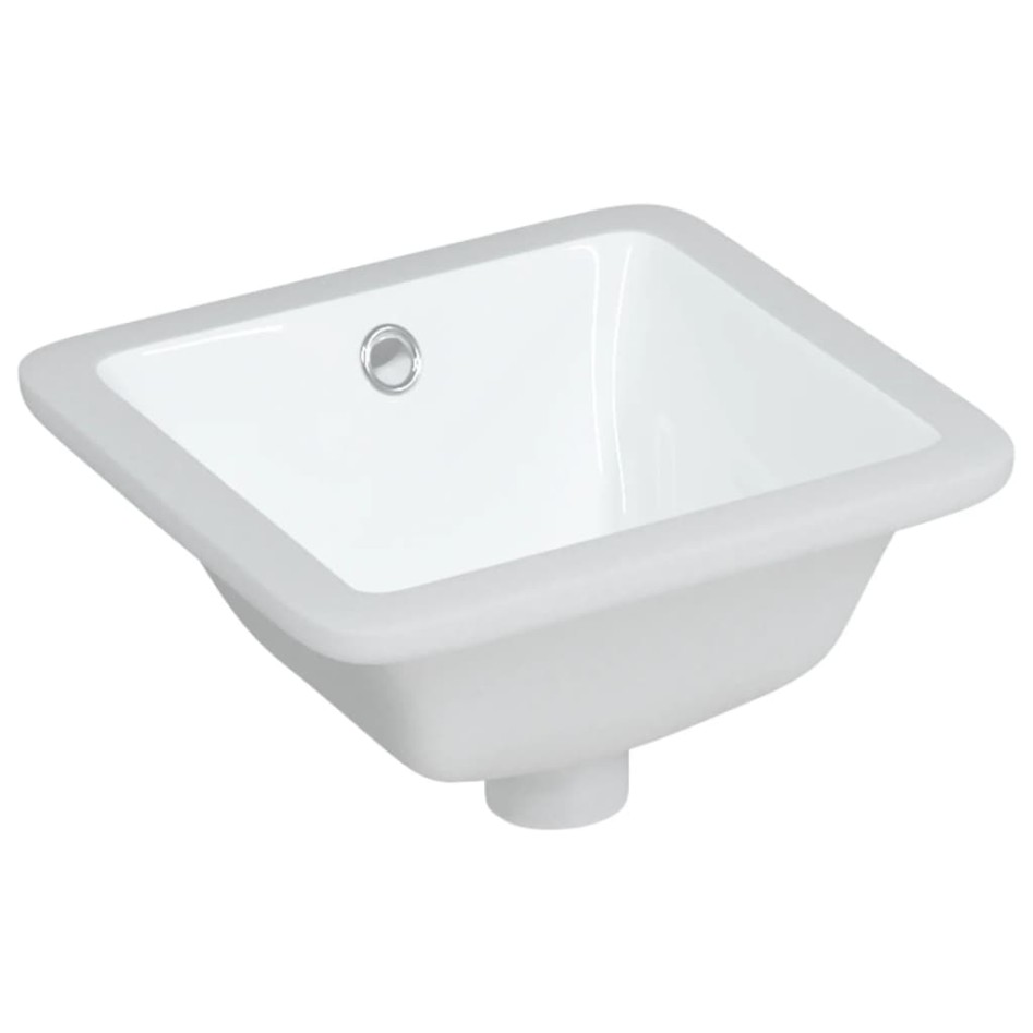 Lavabo de baño rectangular cerámica blanco 30,5x27x14