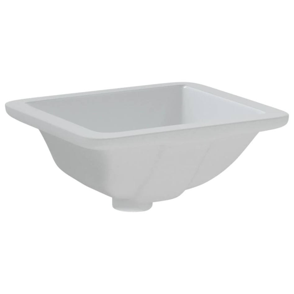 Lavabo de baño rectangular cerámica blanco 30,5x27x14