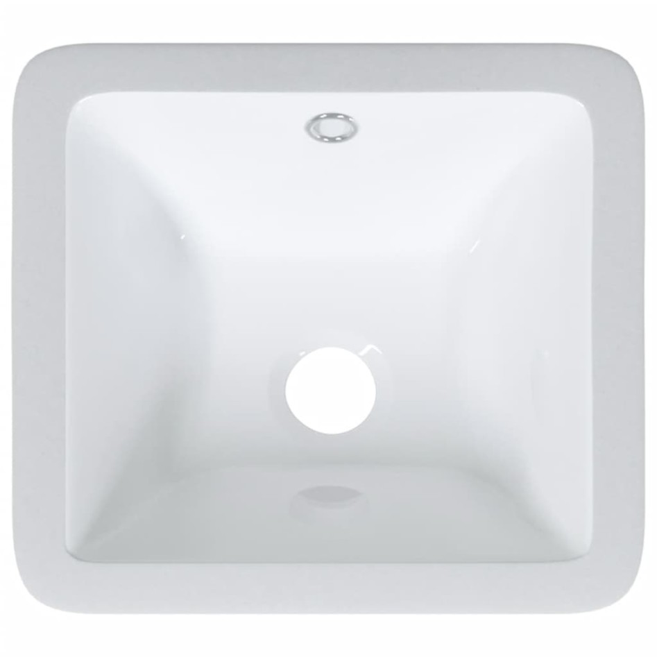 Lavabo de baño rectangular cerámica blanco 30,5x27x14