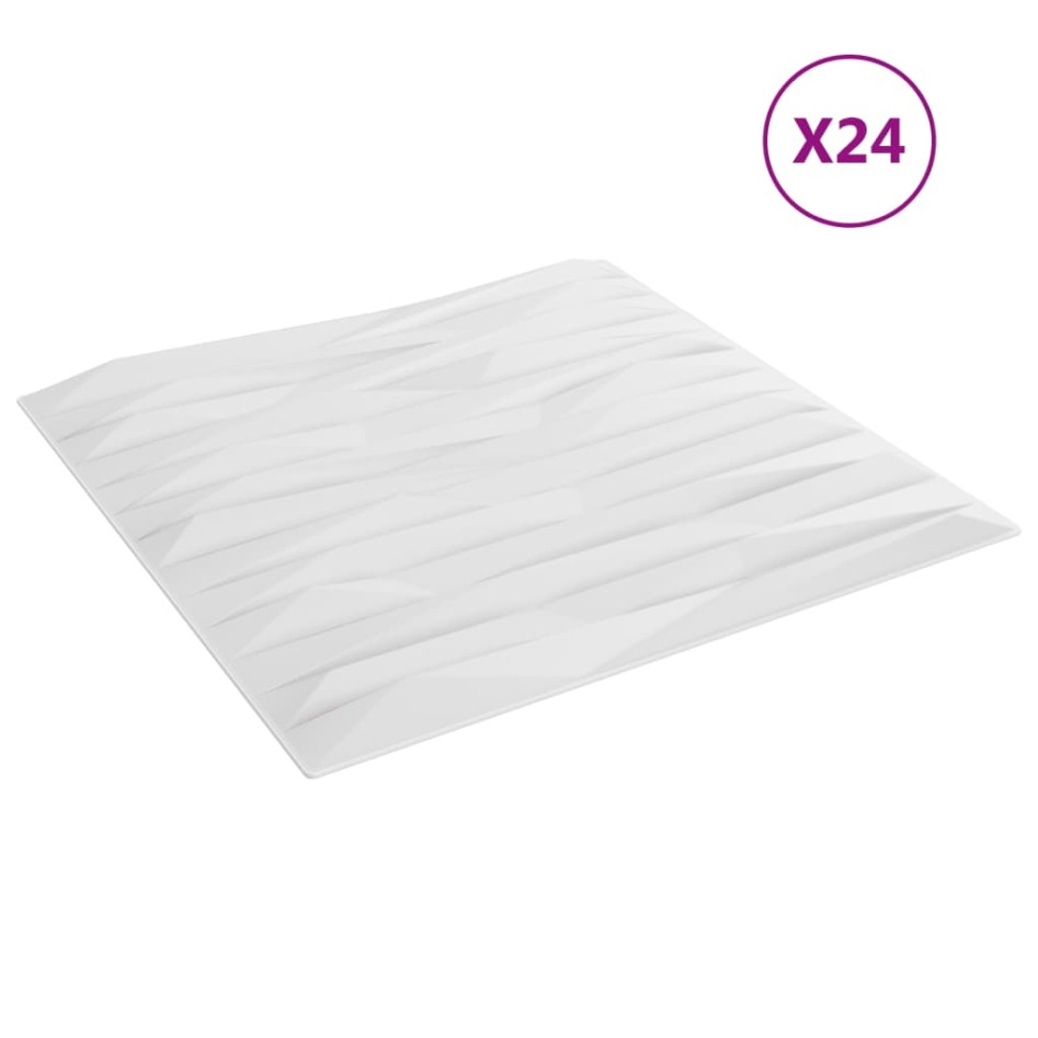 Paneles de pared 24 uds XPS piedra blanco 50x50 cm 6