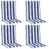 Cojines silla de respaldo bajo 4 uds tela a rayas azul y