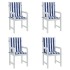 Cojines silla de respaldo bajo 4 uds tela a rayas azul y