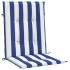 Cojines silla de respaldo bajo 4 uds tela a rayas azul y