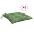 Cojines para silla 6 uds tela estampado de hojas 40x40x7