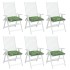 Cojines para silla 6 uds tela estampado de hojas 40x40x7