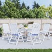 Cojines silla jardín 6 uds tela a rayas azul y blanco 50x50x3cm