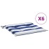 Cojines silla jardín 6 uds tela a rayas azul y blanco