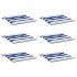 Cojines silla jardín 6 uds tela a rayas azul y blanco