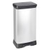 Curver Papelera de pedal doble Deco plateado 23L +