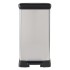 Curver Papelera de pedal doble Deco plateado 23L +