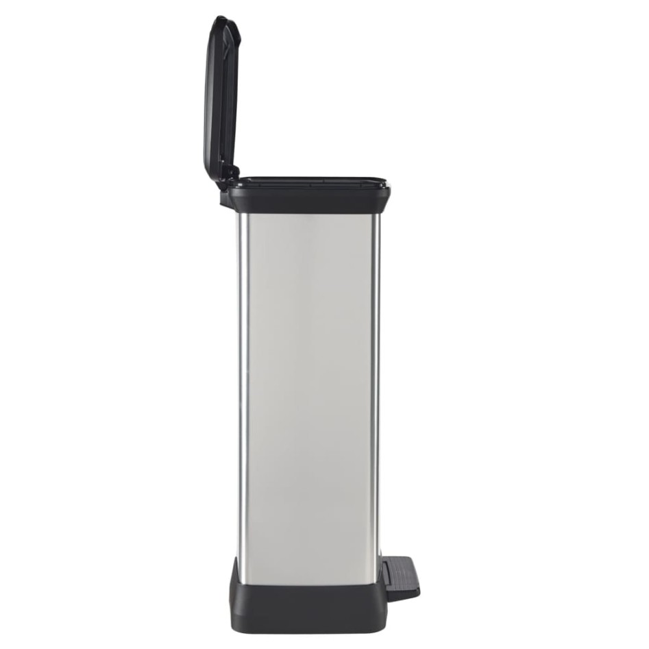 Curver Papelera de pedal doble Deco plateado 23L +