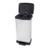 Curver Papelera de pedal doble Deco plateado 23L +