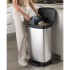 Curver Papelera de pedal doble Deco plateado 23L +