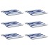 Cojines silla jardín 6 uds tela a rayas azul y blanco