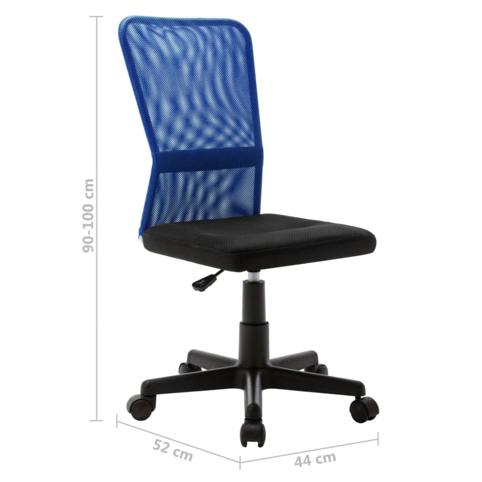 Silla de oficina de tela de malla negra y azul 44x52x100