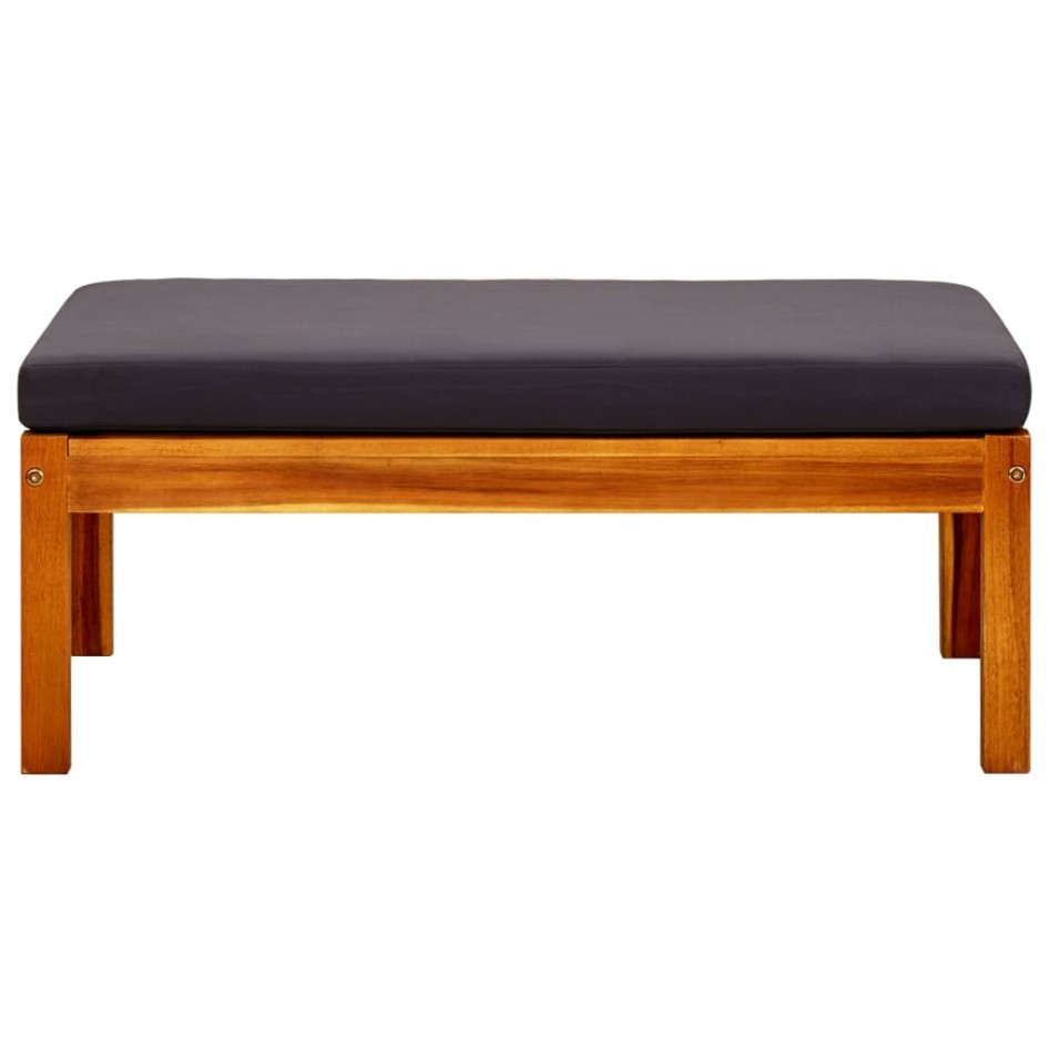 Reposapiés de jardín 2 unidades madera maciza de