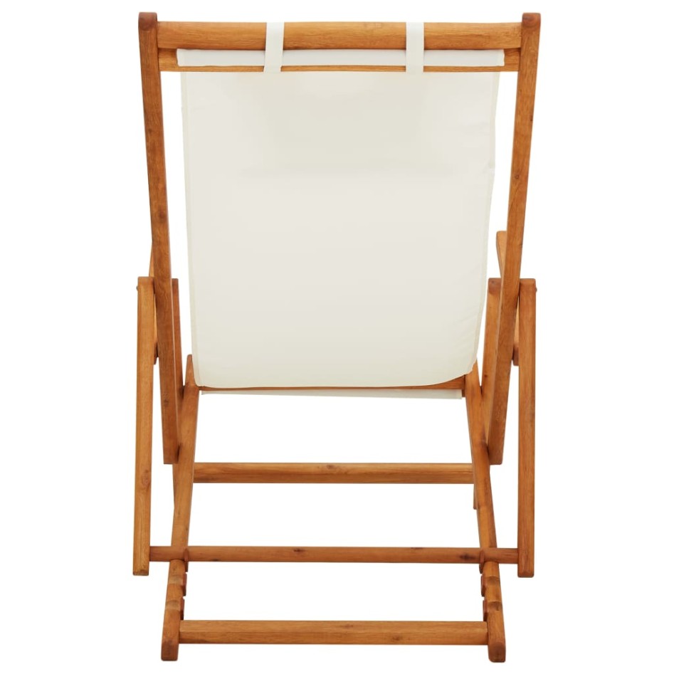 Silla de playa plegable madera maciza de eucalipto y tela