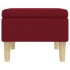 Taburete con patas de madera tapizado tela rojo