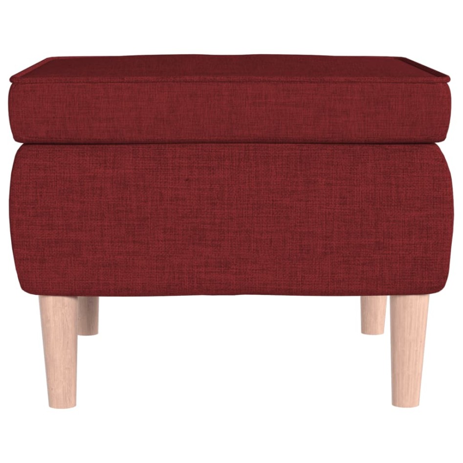 Taburete con patas de madera tapizado tela rojo