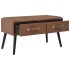 Mesa de centro de cuero sintético marrón oscuro 80x40x46