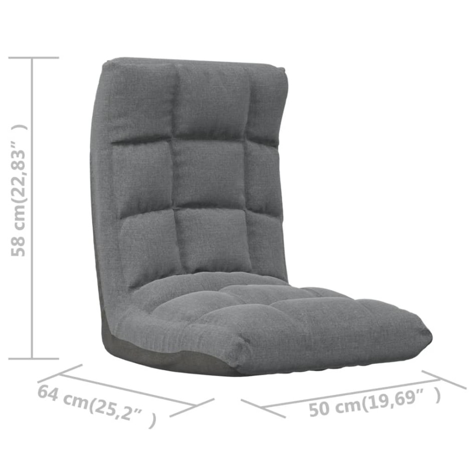 Silla de suelo plegable de tela gris