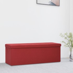 Banco de almacenamiento plegable lino sintético rojo vino