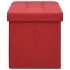 Banco de almacenamiento plegable lino sintético rojo vino
