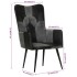 Sillón orejero cuero auténtico negro y