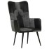 Sillón orejero cuero auténtico negro y