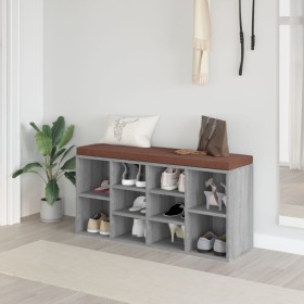 Banco zapatero madera contrachapada gris Sonoma 103x30x48