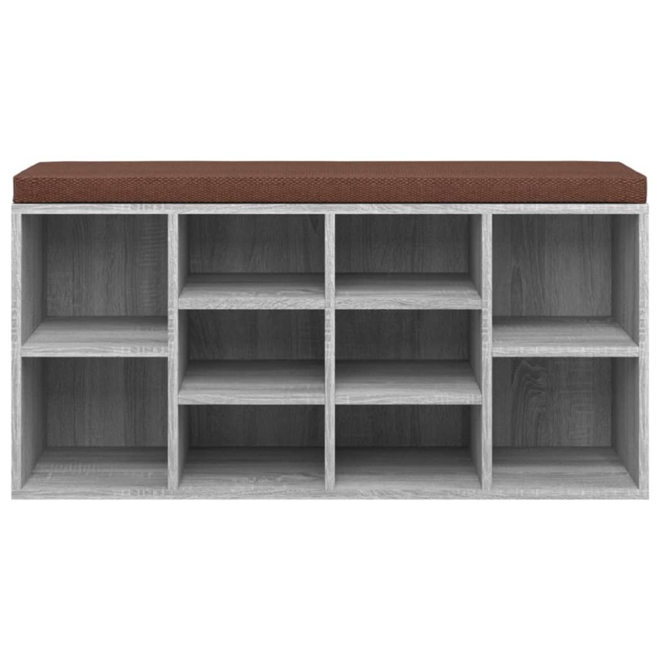 Banco zapatero madera contrachapada gris Sonoma 103x30x48