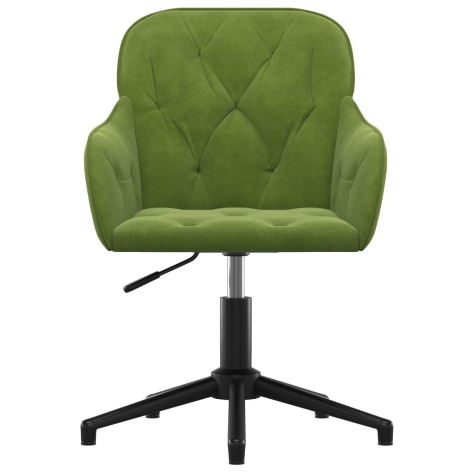 Silla de oficina giratoria de terciopelo verde