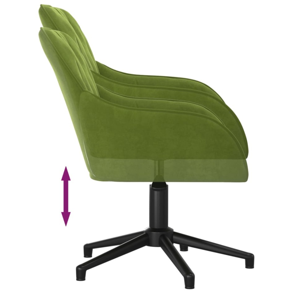 Silla de oficina giratoria de terciopelo verde