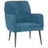 Sillón de terciopelo azul 62x79x79