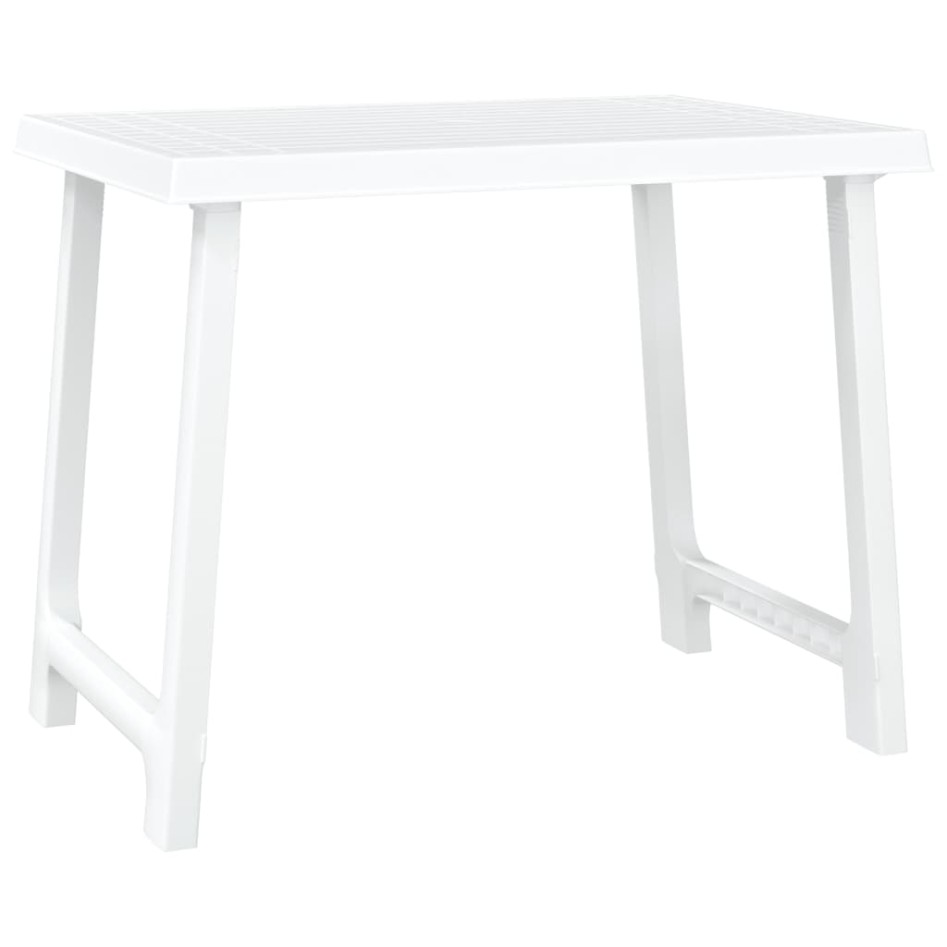 Mesa de camping con aspecto de madera PP blanco 79x56x64