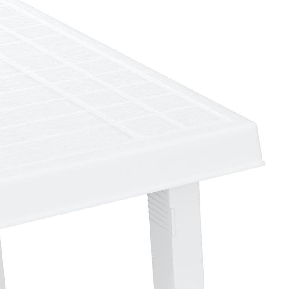 Mesa de camping con aspecto de madera PP blanco 79x56x64